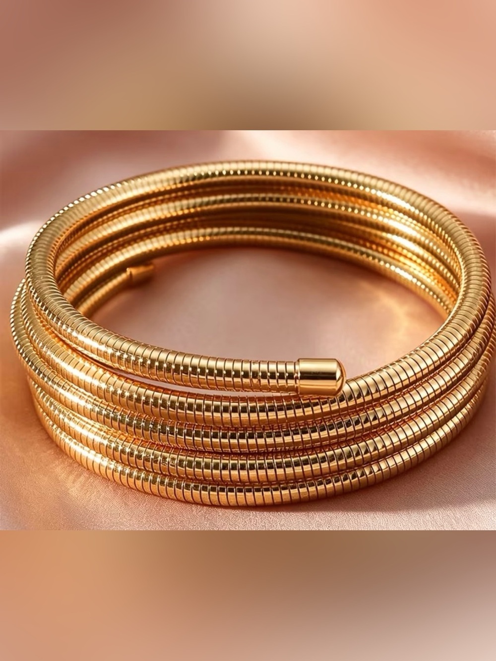 Gold Coil Wrap Bracelet - Women's Fashion Jewelry